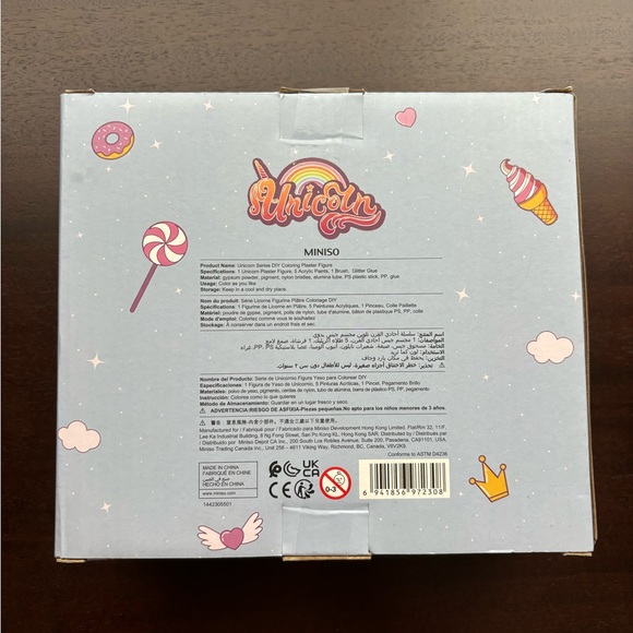 Miniso Unicorn Coloring Plaster Figure Painting Set NEW IN BOX - Picture 2 of 2